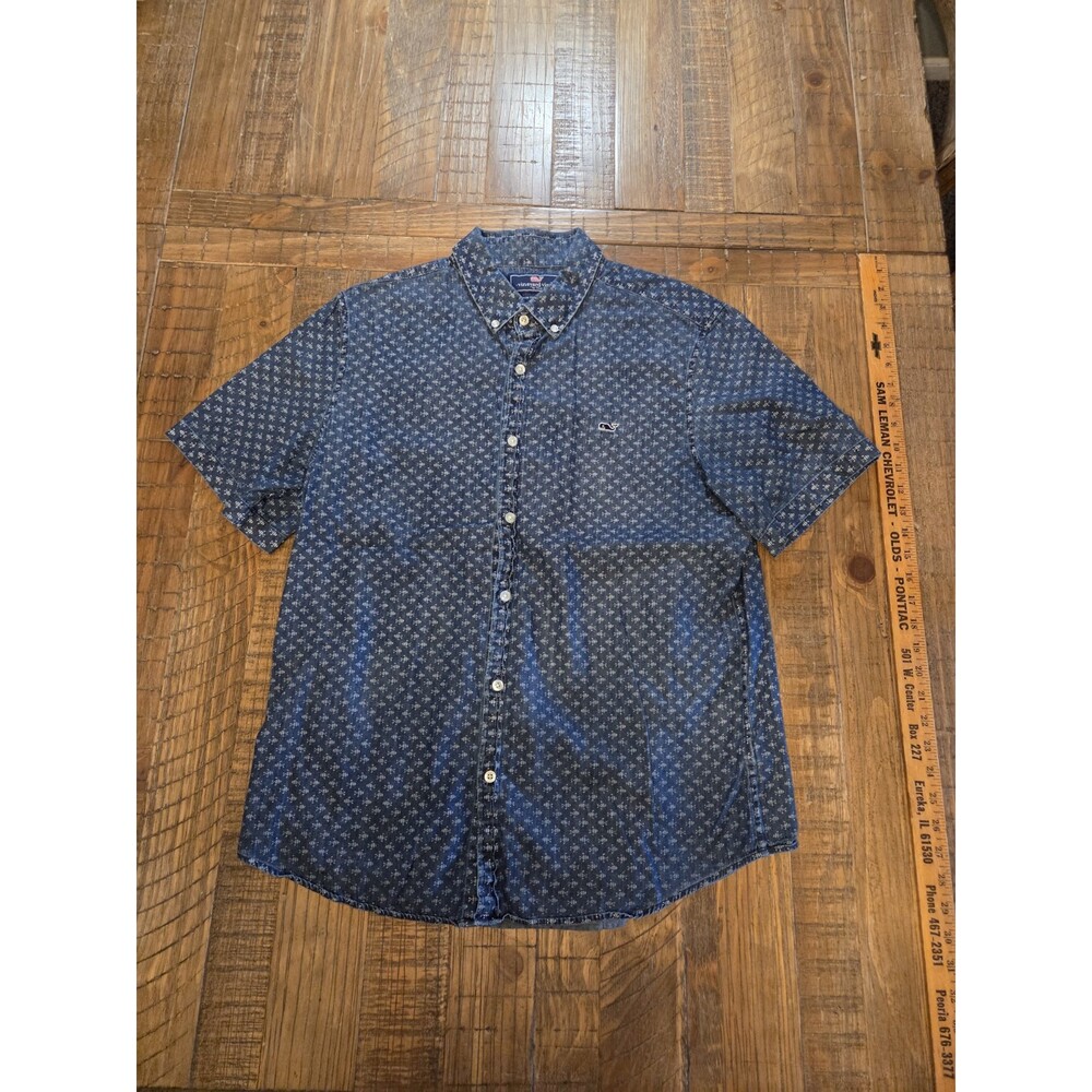 Vineyard Vines Short Sleeve Slim Fit Shirt Mens LFish Murray Button Up Collared